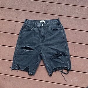 ZGY DENIM black ripped shorts $78